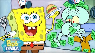 Bob Esponja | ¡Cada vez que el Crustáceo Cascarudo estaba reservado y ocupado! 🤑  | Español