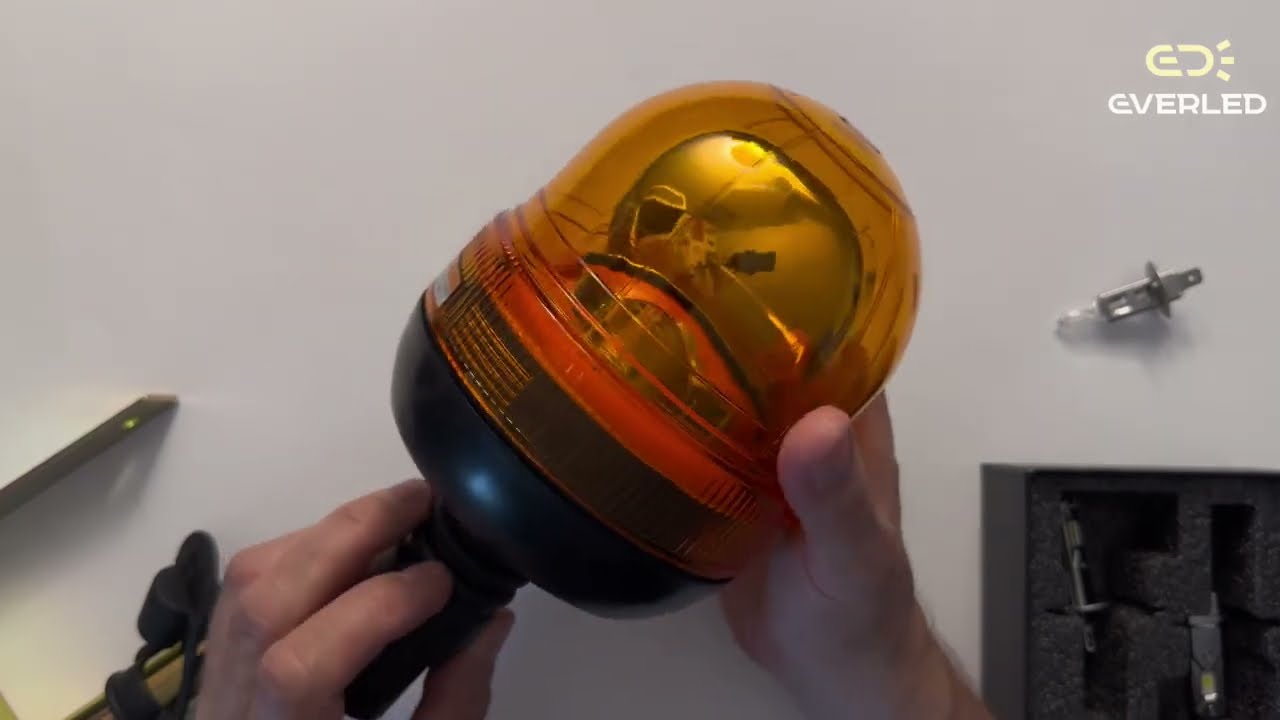 Проблесковый маячок 12V оранжевый на шток | МС-018 – роторная