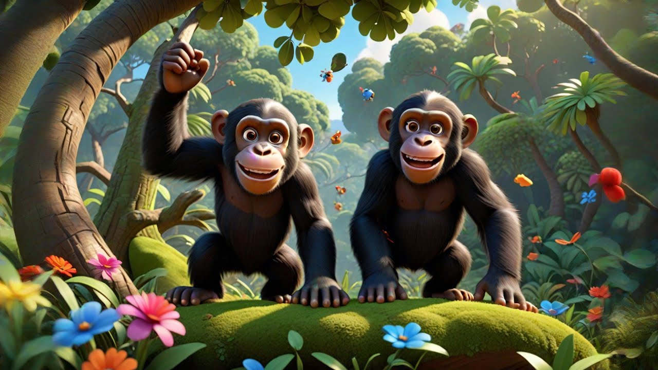 Two Cheeky Chimps Play Peekaboo | Fun Peekaboo Song for Kids | Nursery Rhymes and Toddler Songs