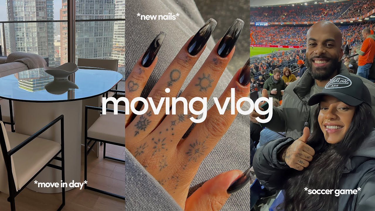 first days in the apartment, new nails & soccer game! | moving vlog