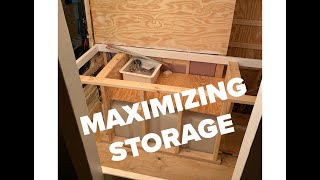 Building Storage Into A Bed Frame and Putting Up Our First Wall Panel!Skoolie Ep. 42