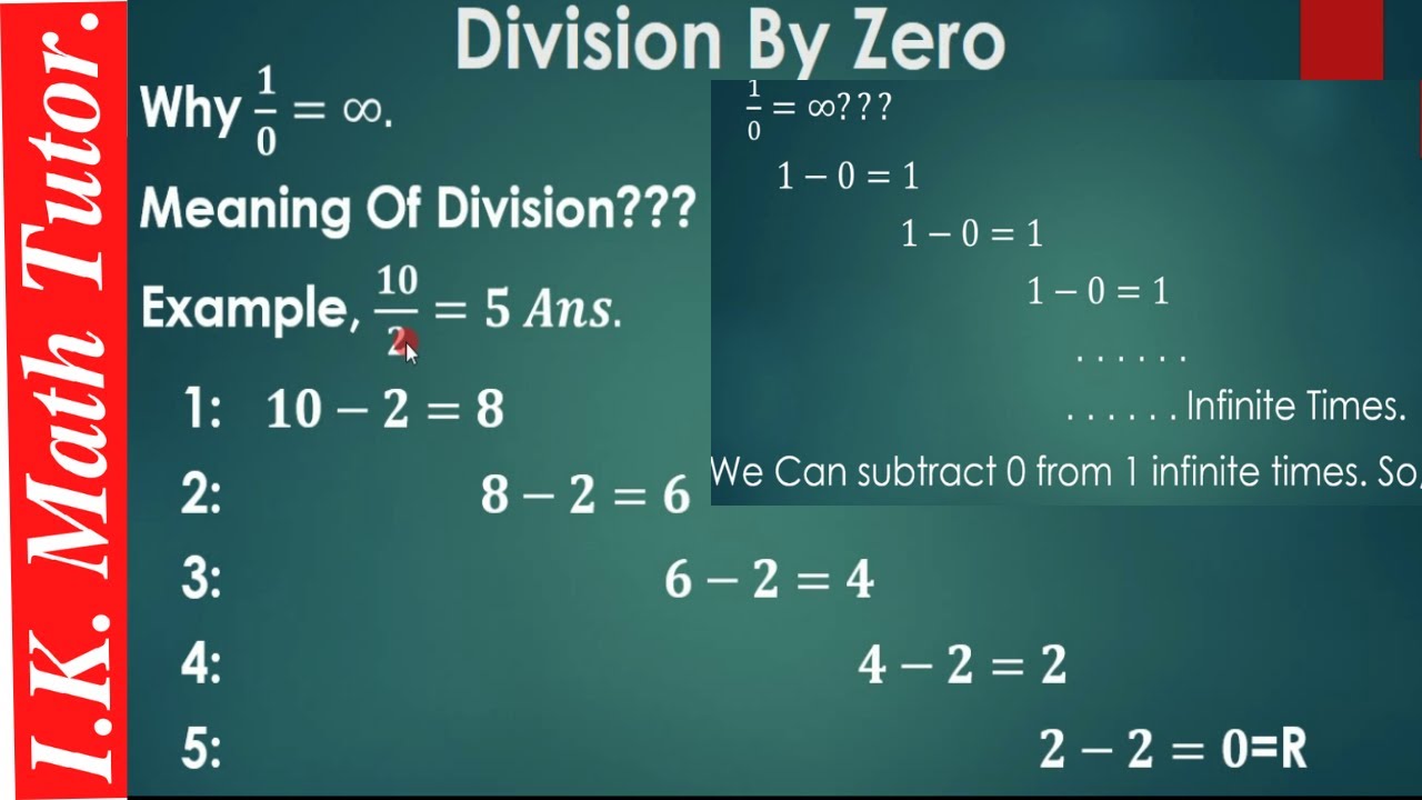 Dividing By Zero. Why 1/0=Infinite And 1/Infinite=0.??? || IK Math ...