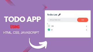 Todo List app made with HTML, CSS and JS || Part 2