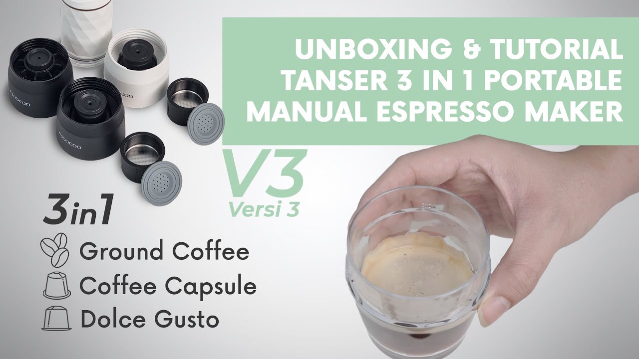 Unboxing & Tutorial Bikin Kopi Espresso Mudah dengan Tanser 3 in 1 V3 Portable Manual Coffee Maker