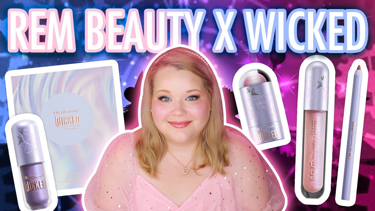REM BEAUTY x WICKED FOR GOOD GLINDA SET | TRY-ON REVIEW - YouTube