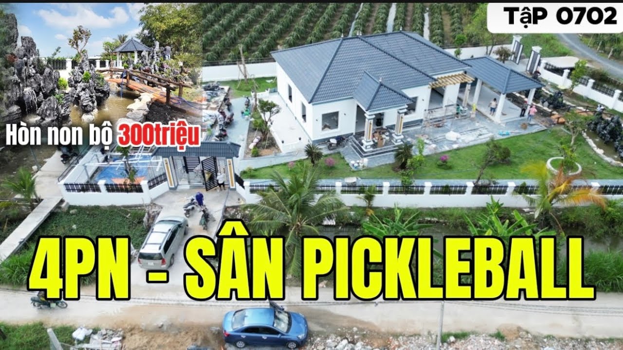 Tập 0702 Nhà vườn Long An | Nhà vườn mái nhật 845m2 thổ cư, 4pn. Sân Pickleball | nhà vườn 365