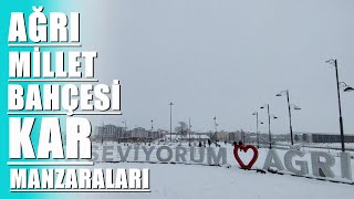 Ağri Mi̇llet Bahçesi̇parki Kar Manzarası Ağrimerkez Türki̇ye