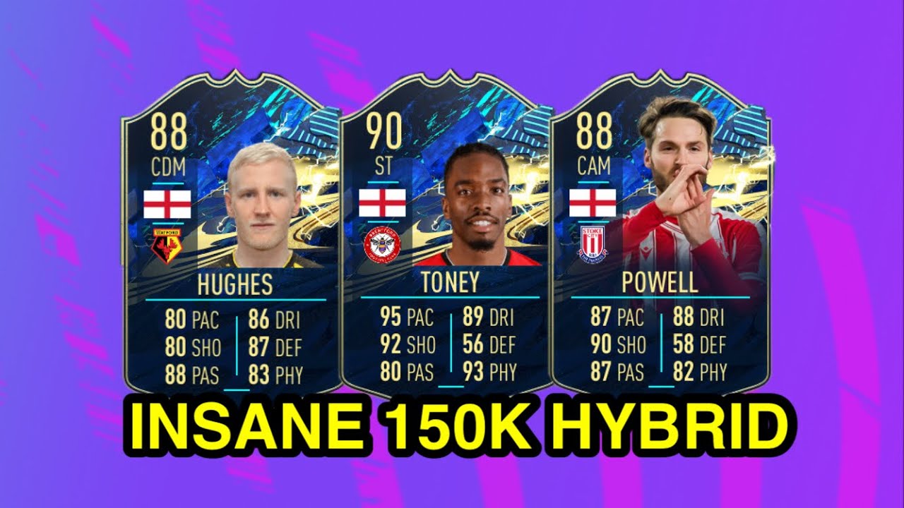 INSANE 150K HYBRID SQUAD BUILDER IN FIFA 21 FT (HUGHES, TONEY & POWELL)
