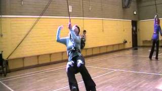 Dancer with Cerebral Palsy doing Aerial