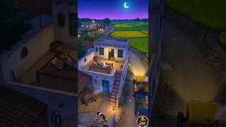 Peaceful Indian Village Night🌙|Cinematic Rural Night Ambience | Moonlight Village Animation #viral