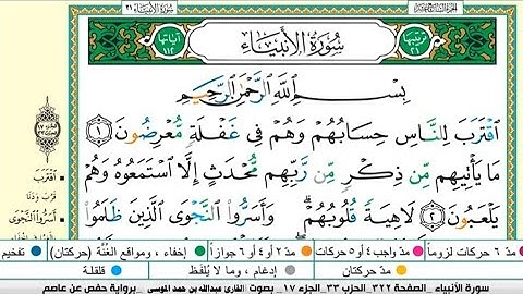 سورة الأنبياء مكتوبة كاملة |القارىء عبدالله الموسى |Abdullah Al-Mousa, Surat Al-Anbiya