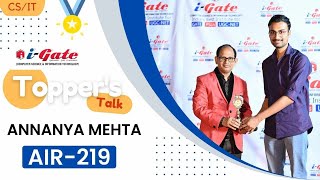 Annanya Mehta | AIR-219 | CS | GATE 2023 Topper | SLIET Punjab | Toppers Talk | With Siddharth Sir