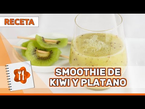 Recta de smoothie de kiwi y plátano