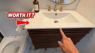 Game-Changer for Small Bathrooms: Floating Vanity Review #bathroomdesign #vanity #commissionsearned