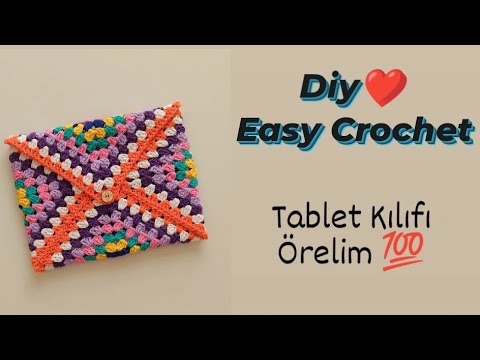 EASY CROCHET 💯Diy💯 ÖRGÜ TABLET ve KİTAP KILIFI 💯ÖRGÜ KILIF Tığ işi Kolay Tasarımlar