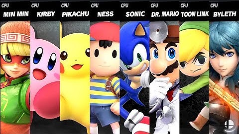 Min Min VS Kirby VS Pikachu VS Ness VS Sonic VS Dr. Mario VS Toon Link VS Byleth Smash Bros Ultimate
