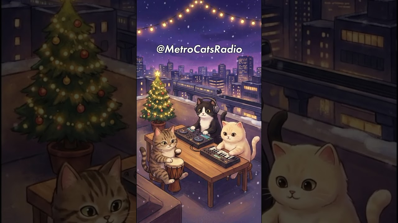Midnight Rooftop Christmas Party with Metro Cats ❄️🎧 Deep House Loop 