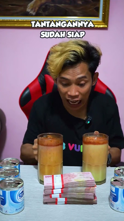 Minum susu kental 5 kaleng