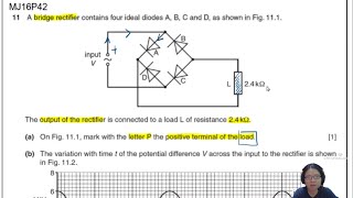 21.3d MJ16 P42 Q11 Sketch Smoothen Rectified AC | A2 Alternating Current | CAIE A Level Physics