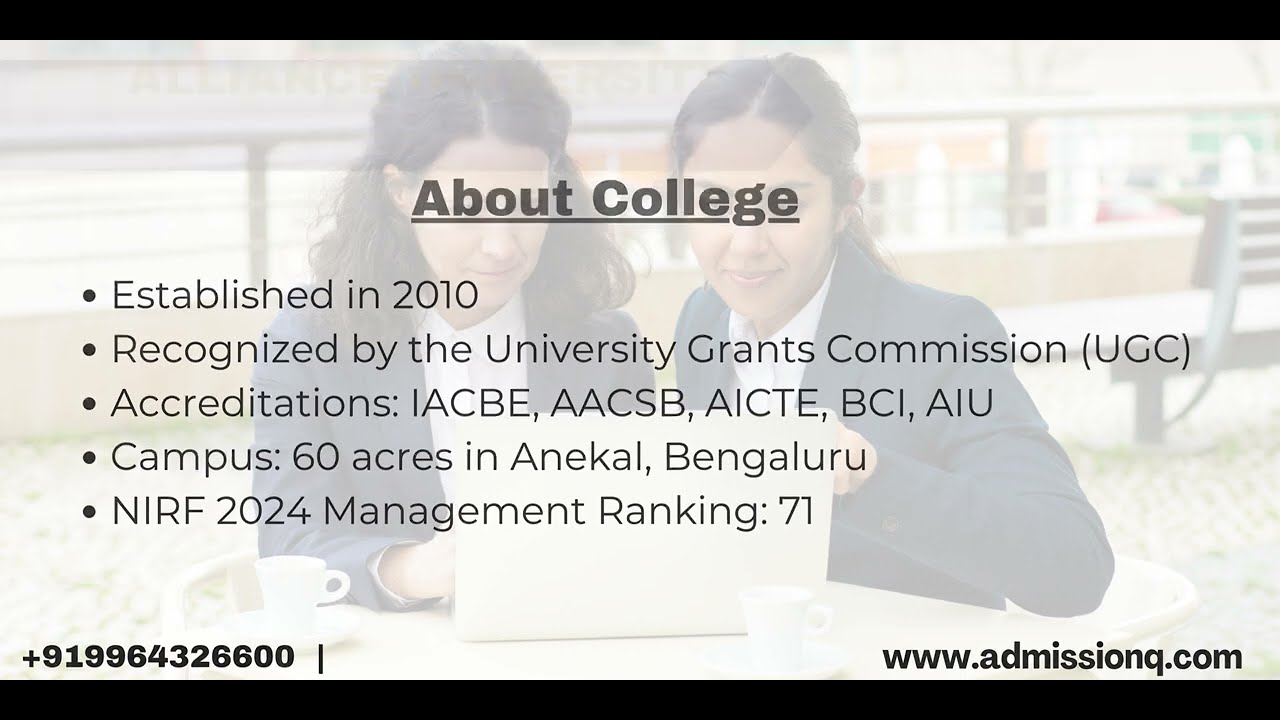 BBA Hons ACCA Course admission Alliance University. Contact Alliance ...