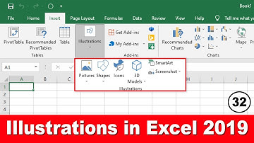 #Illustrations -Illustrations Options Picture,Shapes,Smart Art - How to use Excel Illustrations 2019