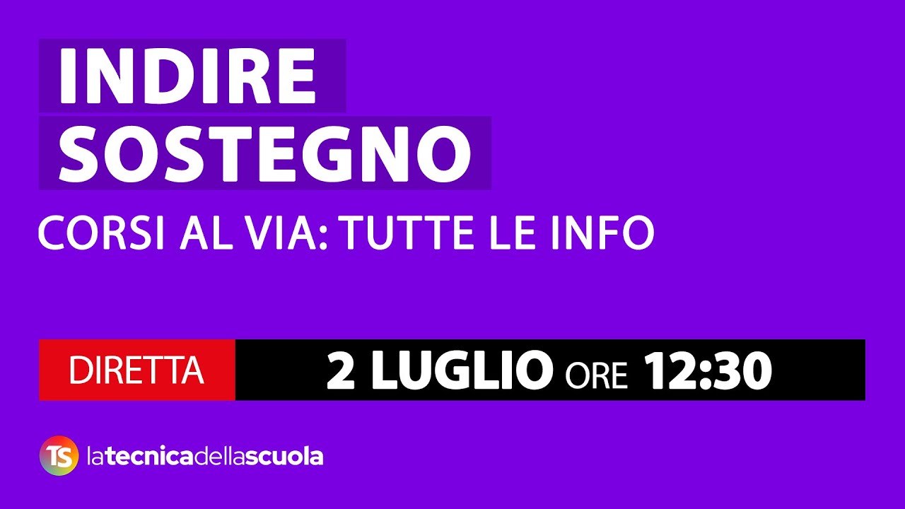 Indire sostegno, corsi al via: tutte le info