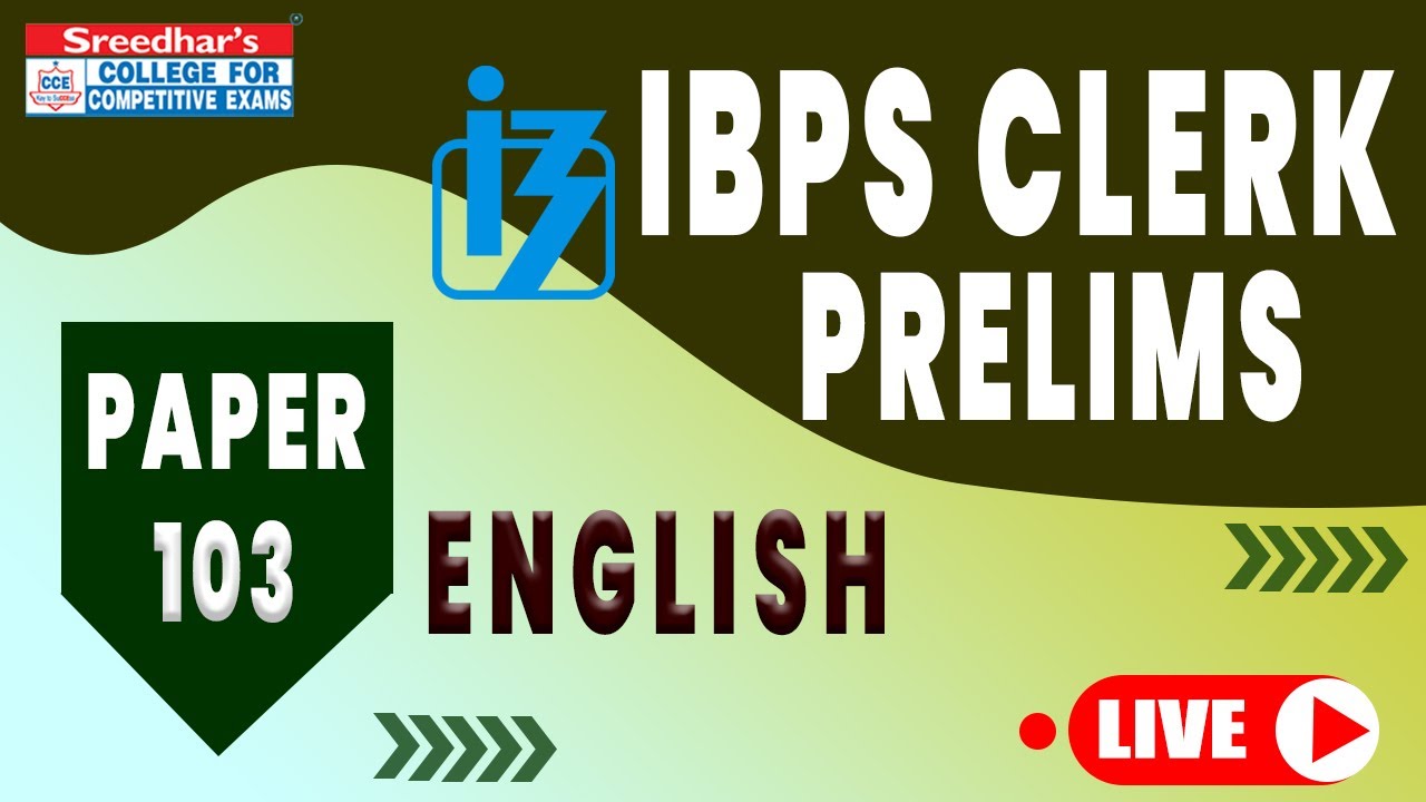 Вступительный тест IBPS CLERK 2021 № 103 | Объяснение к английской бумажной работе | Практический...