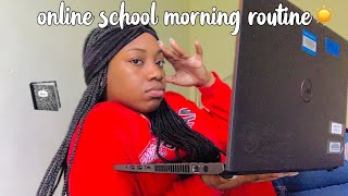 my REAL online school morning routine 😴📚 *quarantined*