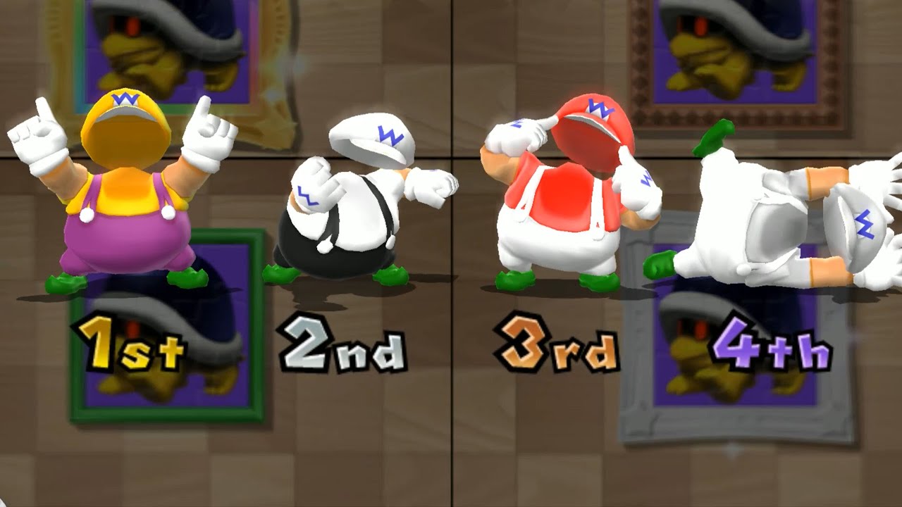 Mario Party 9 - Minigames - Wario Vs Shy Guy Vs Kamek Vs Toad