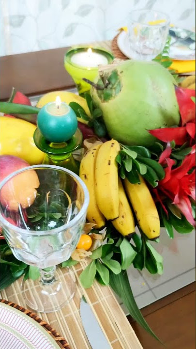 Clipe | Mesa Posta Tropical com Decoração de Frutas, Flores e Folhagens #shorts #mesaposta #tropical