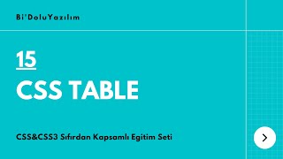 CSS Dersleri || CSS3 Dersleri -15- CSS Table (Tablo Özellikleri)