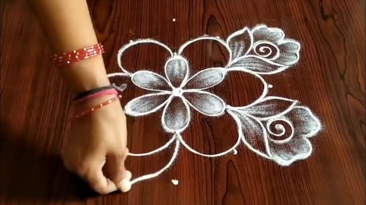 2 beautiful daily kolams (5×3) dot's....