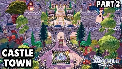 CASTLE TOWN//FOREST FLOATING ISLAND DESIGN//SHOP IDEAS//DISNEY DREAMLIGHT VALLEY//PART 2 SPEED BUILD