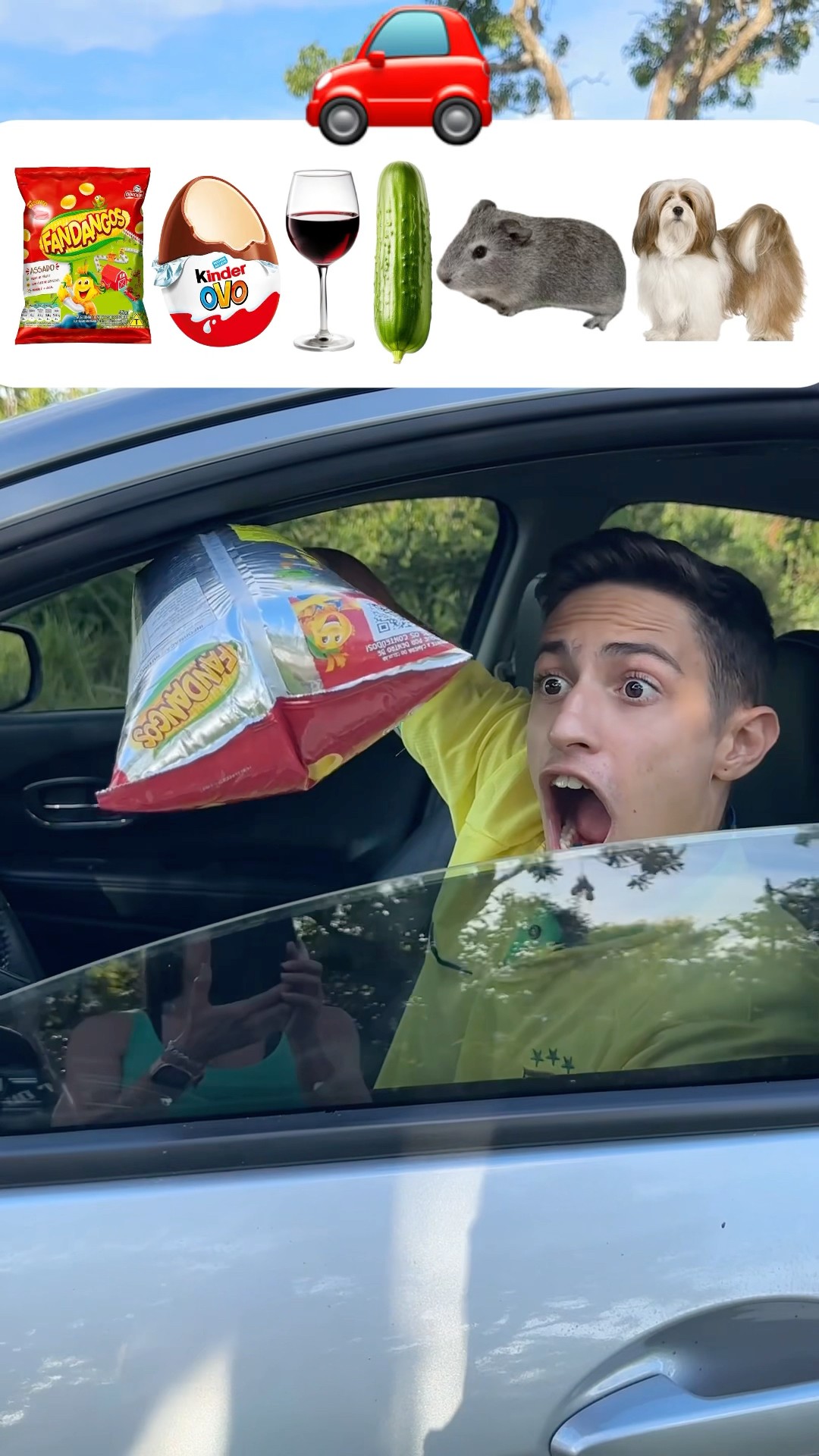 Será que a janela do carro vai cortar tudo?!? #shorts #challenge