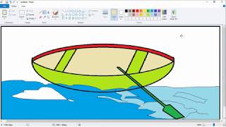 How to draw boat in the river in ms paint