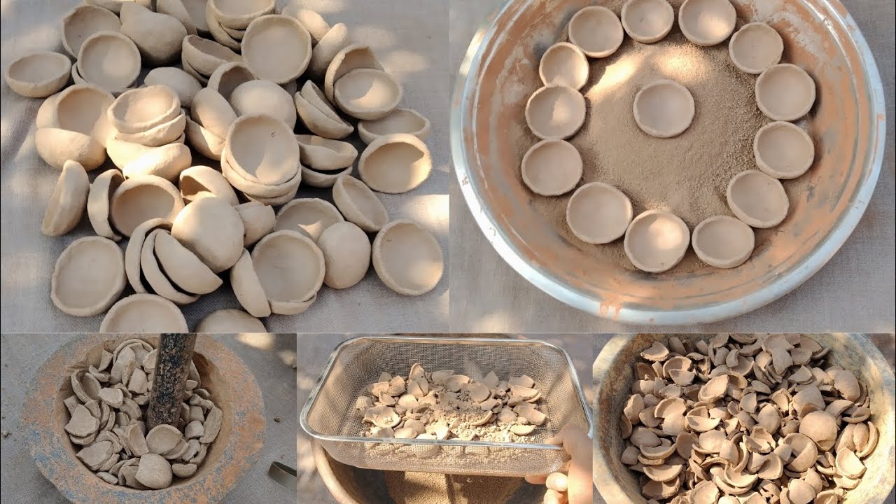 इतने सारे मिट्टी के दिये कुंडी में क्रस्ट कर दिये