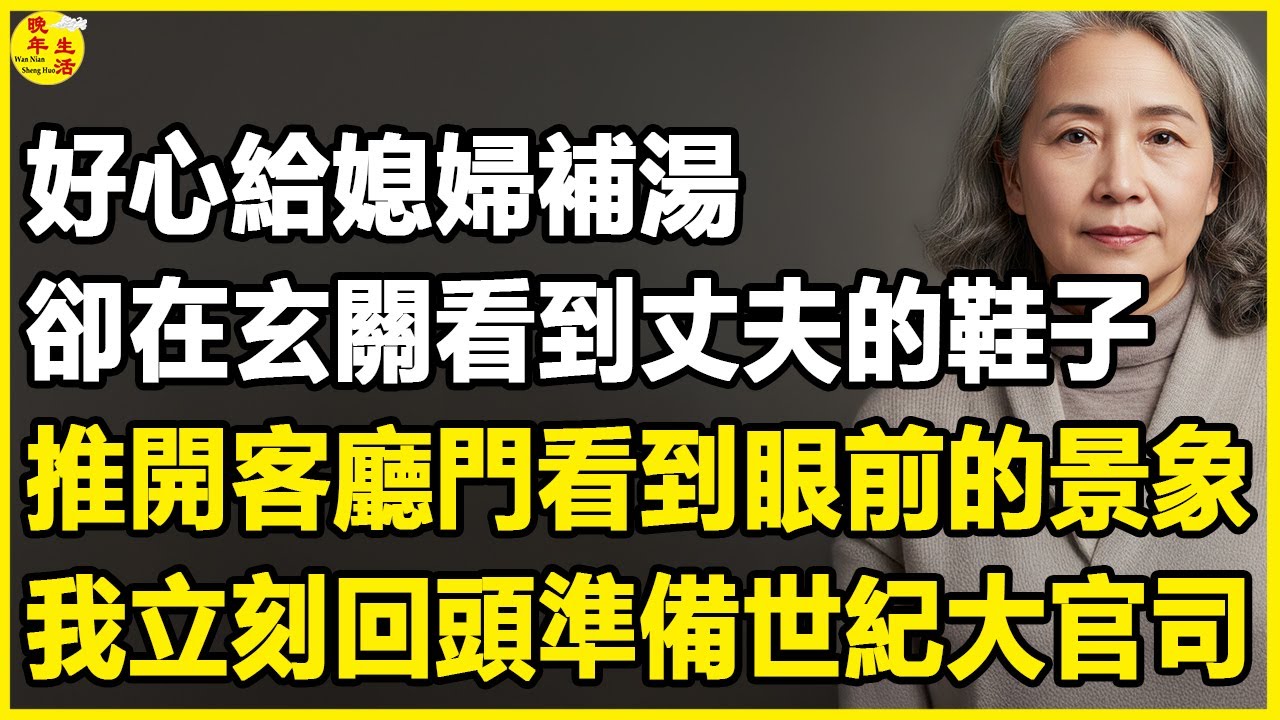 我58歲，好心給媳婦補湯，卻在玄關看到丈夫的鞋子，推開客廳門看到眼前的景象，我立刻回頭準備世紀大官司！#中老年生活 #為人處世 #生活經驗 #情感故事 #幸福人生 #上了年紀該明白的事