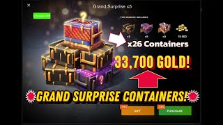 wot Blitz Crate Opening Grand Surprise Container Opening x26 = 33K Gold! in 4K! wotb