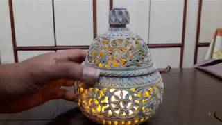 Yellow lighted marble handi - Marble Show Piece - Craftslelo