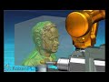 NX CAM Robotics - Sculpture is mounted on a rotary table