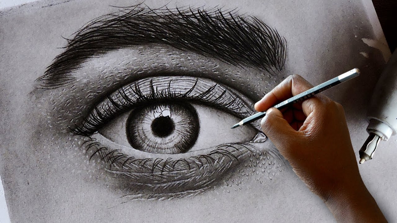How to draw a hyper-realist Eye and Skin texture easily for beginners ...