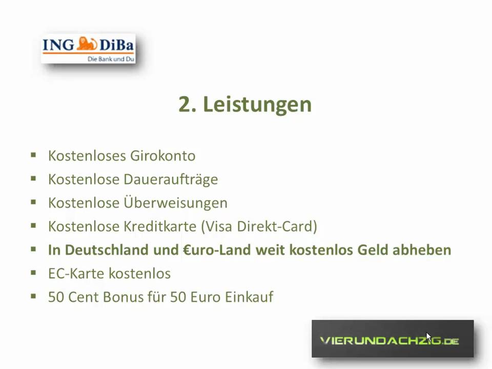 INGDiBa Girokonto im Girokontovergleich YouTube