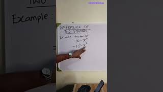 Factorization using the Difference of Two Squares #agbanimathsacademy #maths #algebra