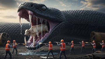 Heroic Rescue Team Saves Cow  from Bloodthirsty Giant Python in a Breathless Battle!