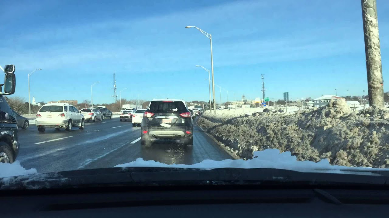 Morning traffic to Boston in Time lapse