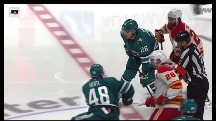 Tomas Hertl high sticking on Elias Lindholm - Toug...