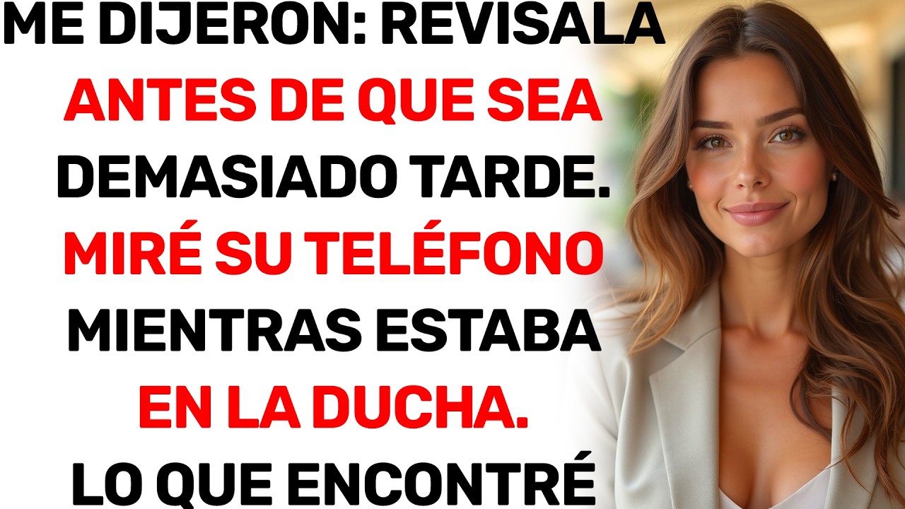 ME DIJERON: REVÍSALA ANTES DE QUE SEA DEMASIADO TARDE. MIRÉ SU TELÉFONO MIENTRAS ESTABA EN LA DUCHA