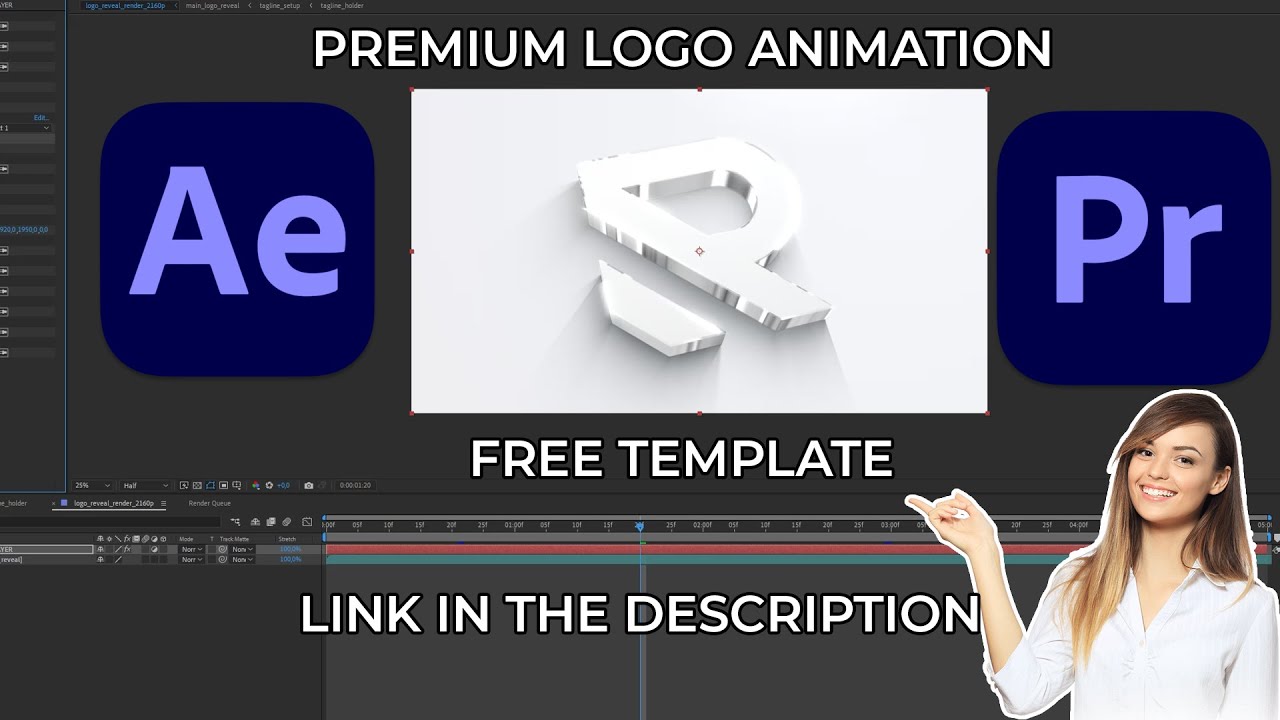 FREE PREMIUM 3D LOGO ANIMATION WITH TUTORIAL | After Effects | ONE ...