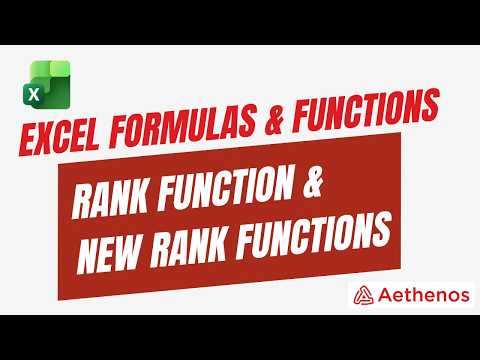 Excel Formulas and Functions - RANK Function and new RANK Functions