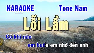 Lỗi Lầm Karaoke Tone Nam | Karaoke Hiền Phương